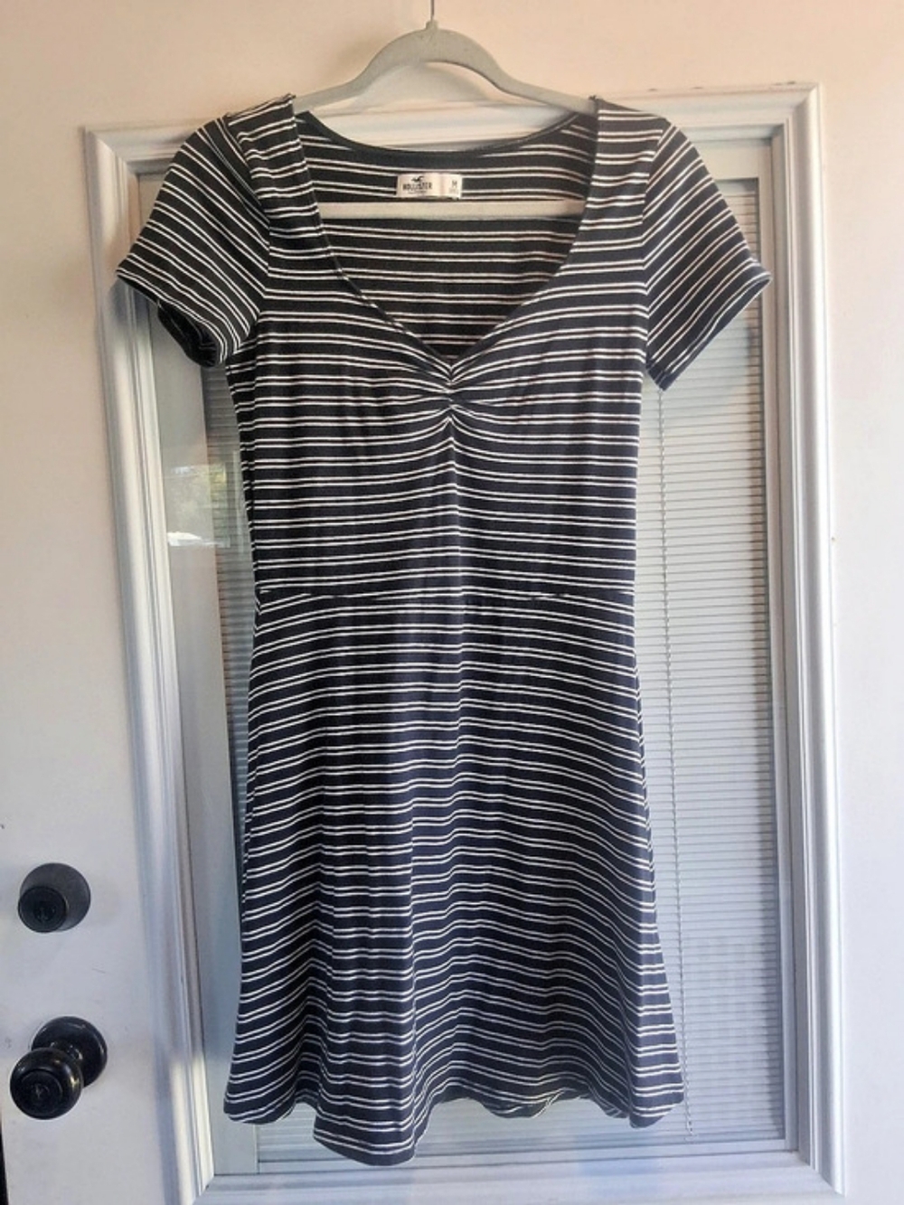 Hollister Striped Mini Dress in Black & White Size Medium